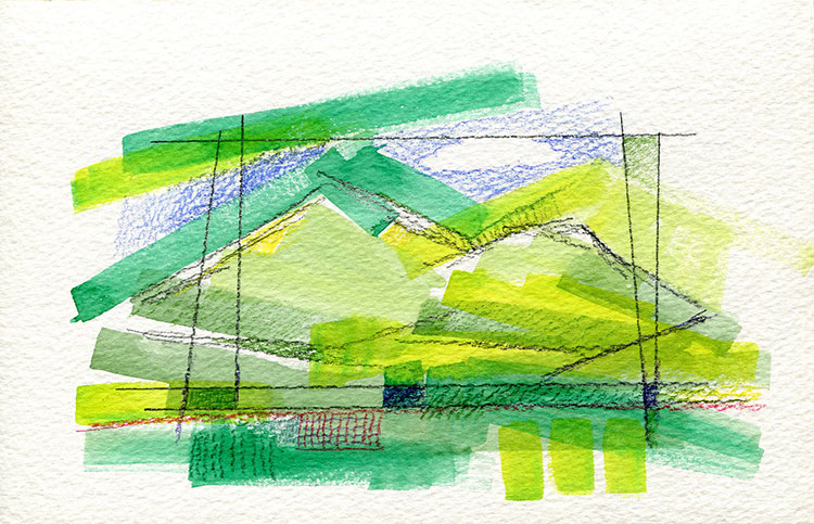 watercolor sketch by Alexandria Levin