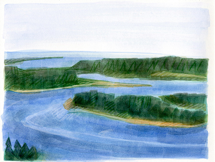 watercolor sketch by Alexandria Levin