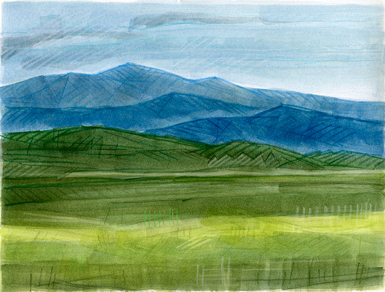 watercolor sketch by Alexandria Levin