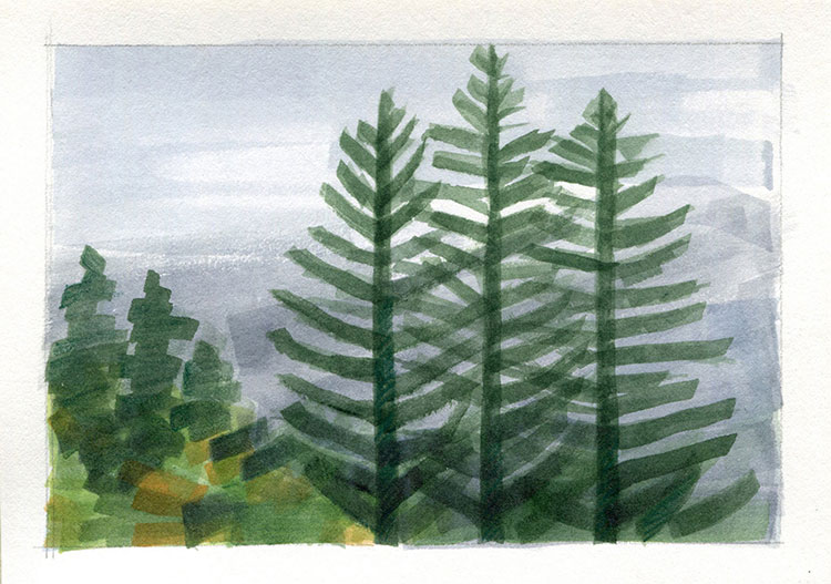 watercolor sketch by Alexandria Levin