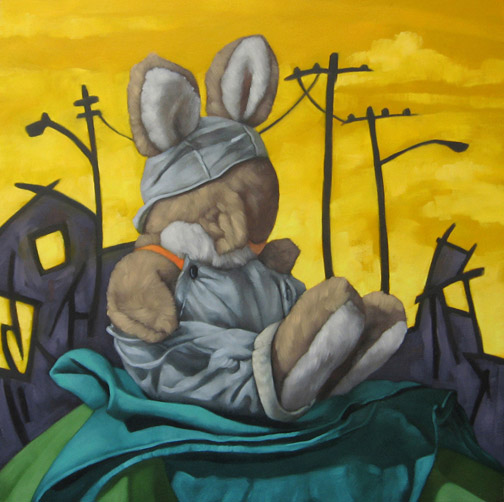 Eyeless Rabbit - Oil Painting by Alexandria Levin