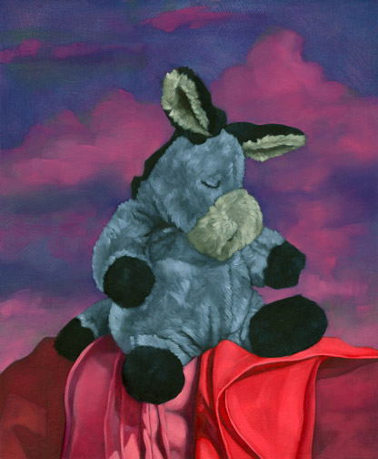 Soft Gray Donkey - Oil Painting by Alexandria Levin