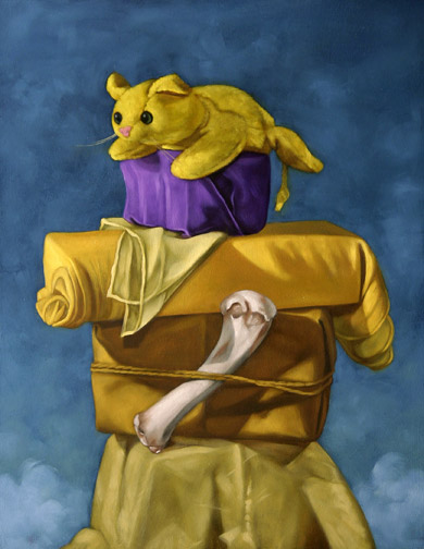 Yellow Cat - Oil Painting by Alexandria Levin