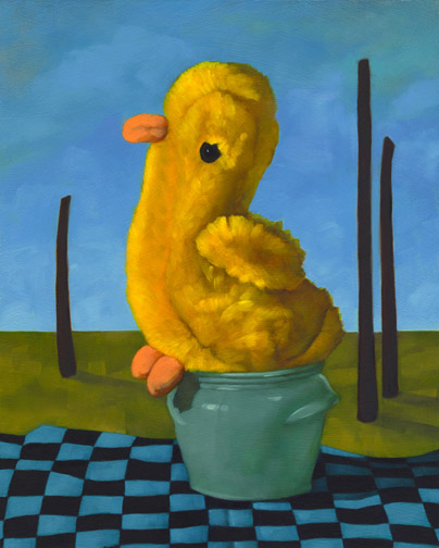 Yellow Chick - Oil Painting by Alexandria Levin