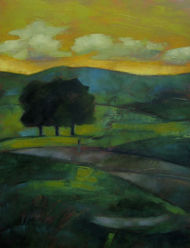 Triple Tree Hill - Oil Painting by Alexandria Levin