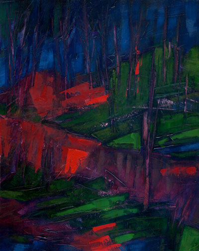 Dark Forest - Oil Painting by Alexandria Levin