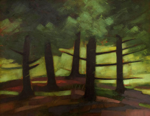 Five Other Trees - Oil Painting by Alexandria Levin