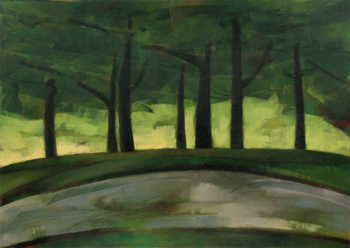 Road by the Trees - Oil Painting by Alexandria Levin