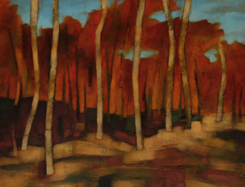 Yellow Ochre Bark - Oil Painting by Alexandria Levin